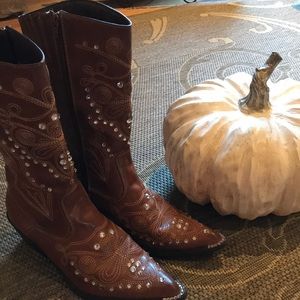 Women’s Western Cowboy Boot, Brown, Size 8